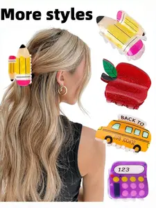 1pc Women's Stationery Claw Clip, Hair Claws, Cute Fresh Design, Non-Slip Secure, Daily Use for Students, Lightweight Versatile, Girl Commute Friendly