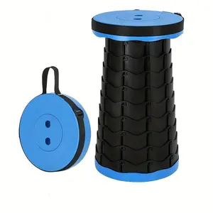 1 Foldable Stool, Portable Folding Chair, Telescopic Lightweight Seat for Outdoor Camping, Fishing, Indoor Kitchen Use, Maximum Weight Capacity 450 Lbs, Blue Stool, Easter Gift