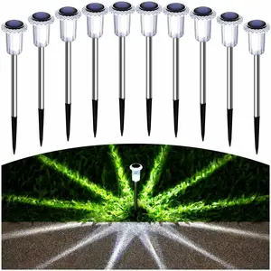 12 Pack Solar Lights for Outside Pathway Walkway Driveway Garden Yard Solar Powered Lights Outdoor Waterproof. (Warm White,Cool White)