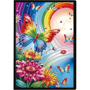 DIY Diamond Painting Notebook Kit, Theme of Butterfly, Special Shaped Diamond Art Notebook Journal Sketchbook for Writing & Drawing