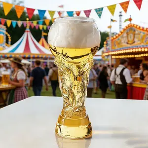 Champion Gold Cup Glass Beer Mug, 2026 Football Festival Souvenir, Bar Restaurant Home Use, Match Viewing Party Toasting Tool, Soccer Collectors Gift