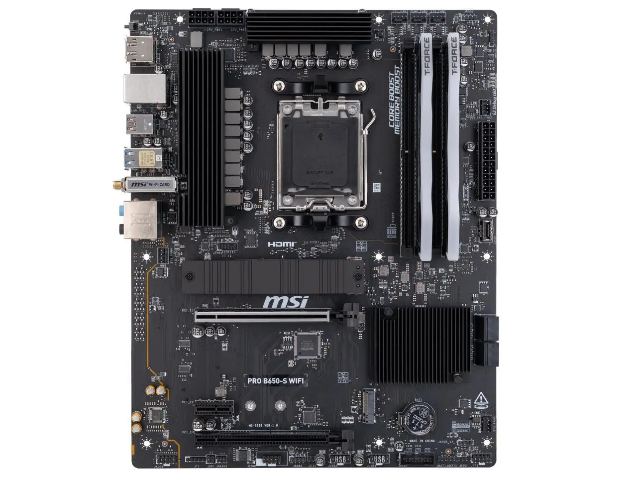 PC DIY Starter Kit  MSI PRO B650-S WiFi with Pre-Installed Team Group 16GB (2x8GB) DDR5 and KingSpec 1TB NVMe M.2 SSD