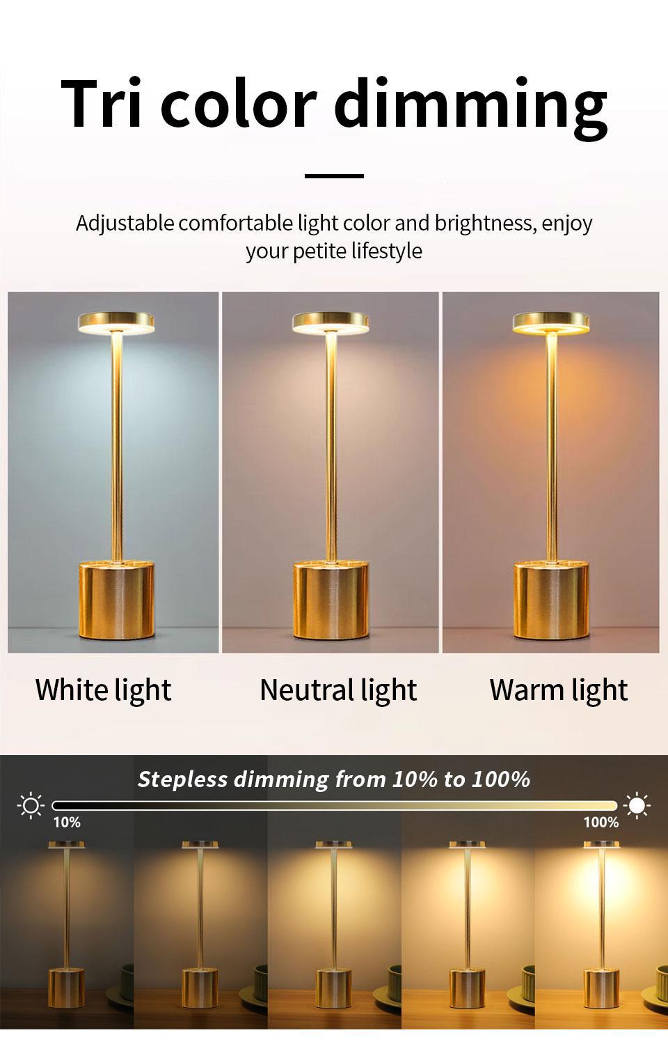 Luxury Crystal Rechargeable Wireless LED Desk Lamp Eye Caring Night Light Three Color Adjustable Stepless Dimming USB Powered Touch Control Acrylic Base Ideal for Bedroom Living Room Dining Table Party Halloween Decor Perfect Gift Choice