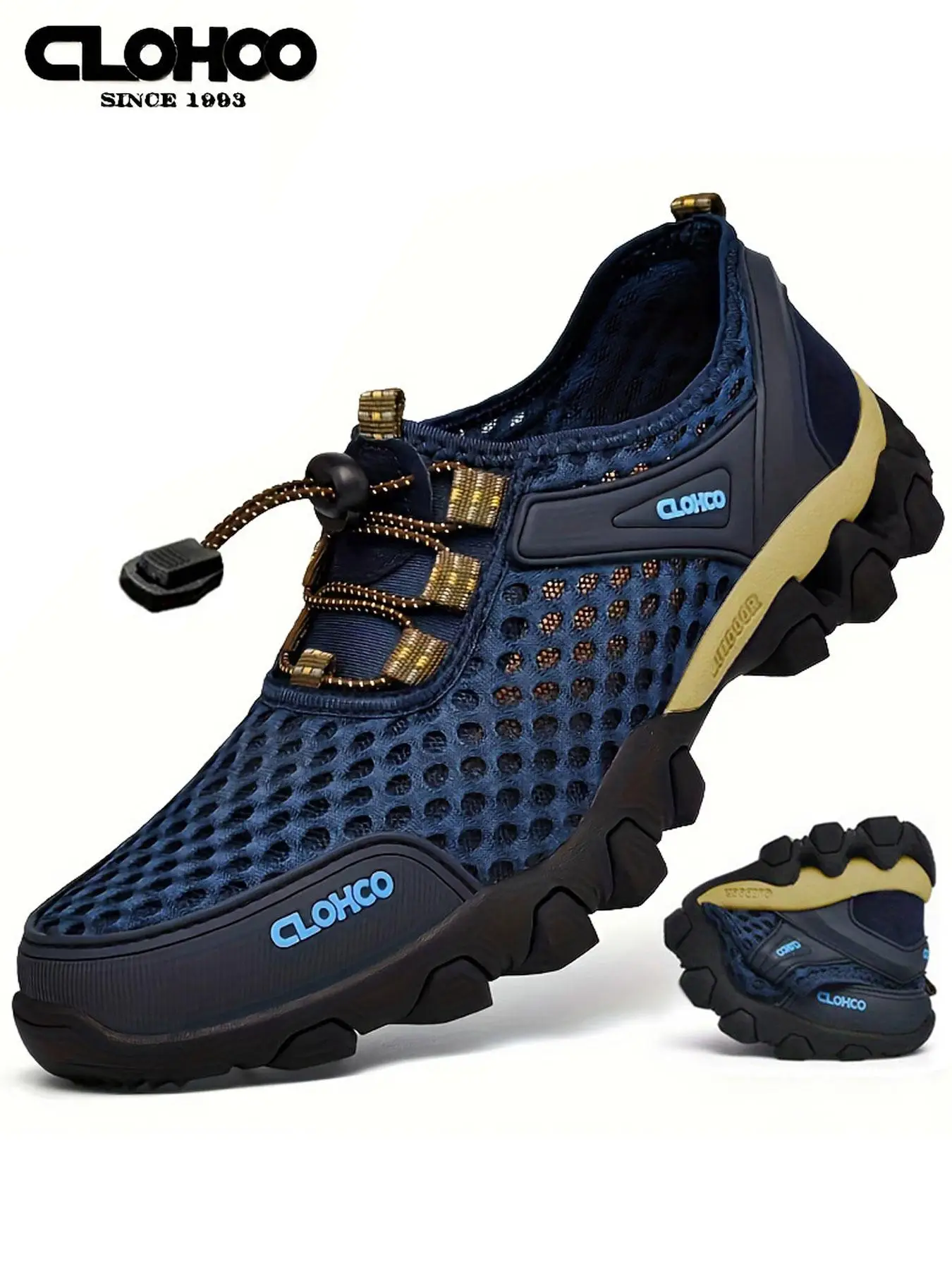 Clohoo Letter Label Lace Up Low Top Sneakers, Casual Sporty Breathable Comfortable Contrast Mesh Running Shoes for Men, Male All-match Round Toe 2024