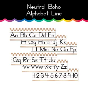 Neutral Checker Alphabet Line