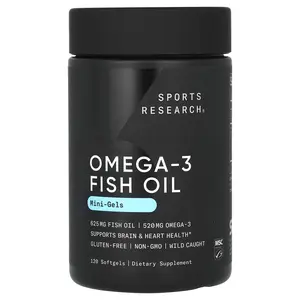 Sports Research Omega-3 Fish Oil, Mini Gels, 120 Softgels