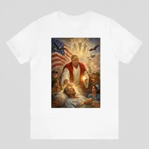 Trump Jesus Christ Graphic Tee, Donald Trump Shares AI Image Of himself As Jesus Christ Shirt
