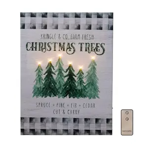 LumaBase LED Wall Art w/ RC - Holiday Tree Farm
