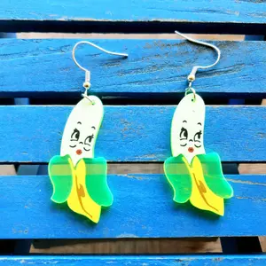 #37 Peel Me a Compliment – Funny Banana Earrings with Retro Sass, Silly Gifts, Funny Accessories, Sexy Bananas