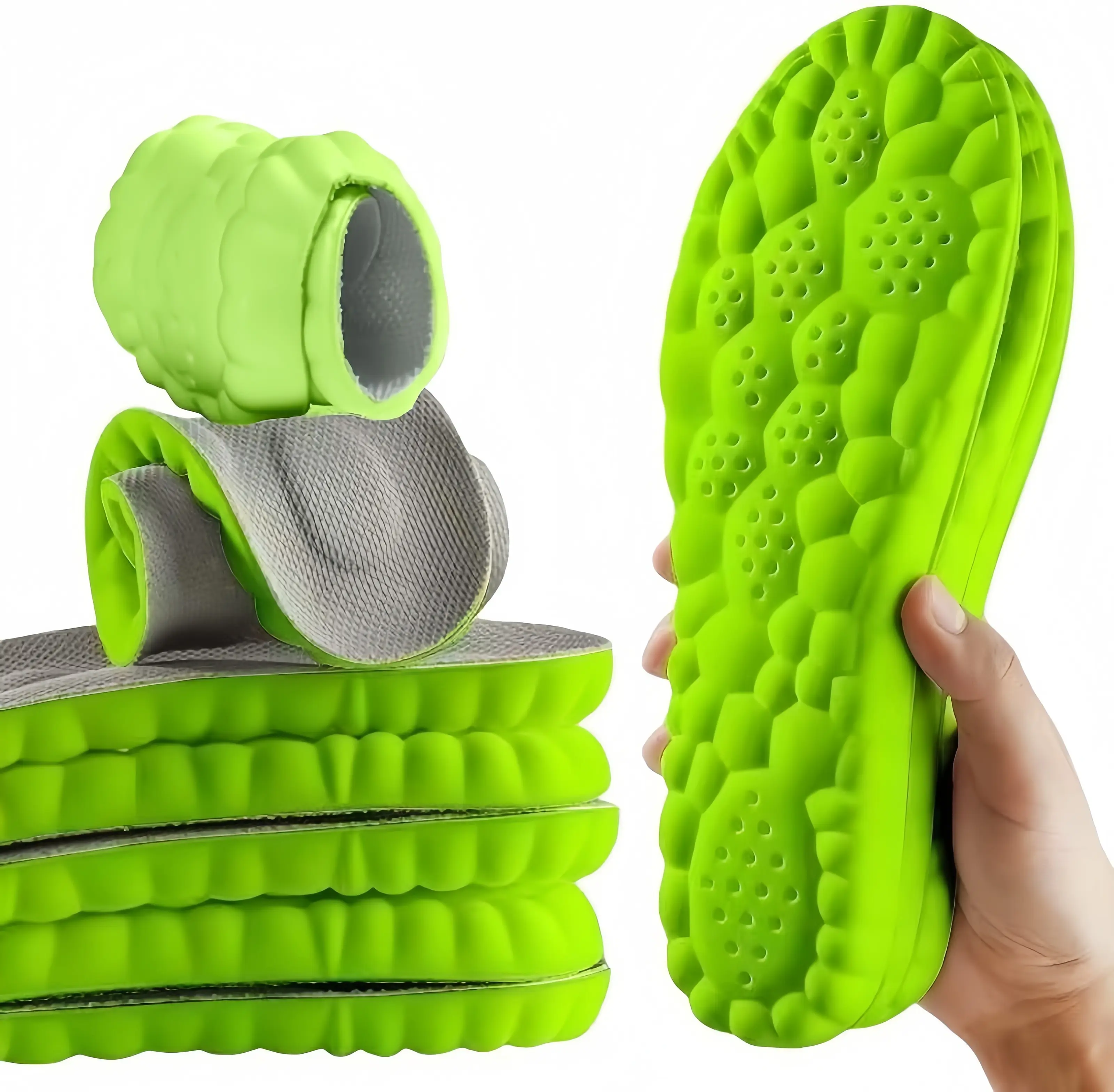 Men's Plus Size Shock Absorbing Insoles, 4D Cushioning U-Shaped Memory Foam Cut-to-Fit Inserts, Ergonomic Athletic Foot Pain Relief for Standing & Walking, Athleisure Insoles & Heel Liners, Shoe Sole Pad