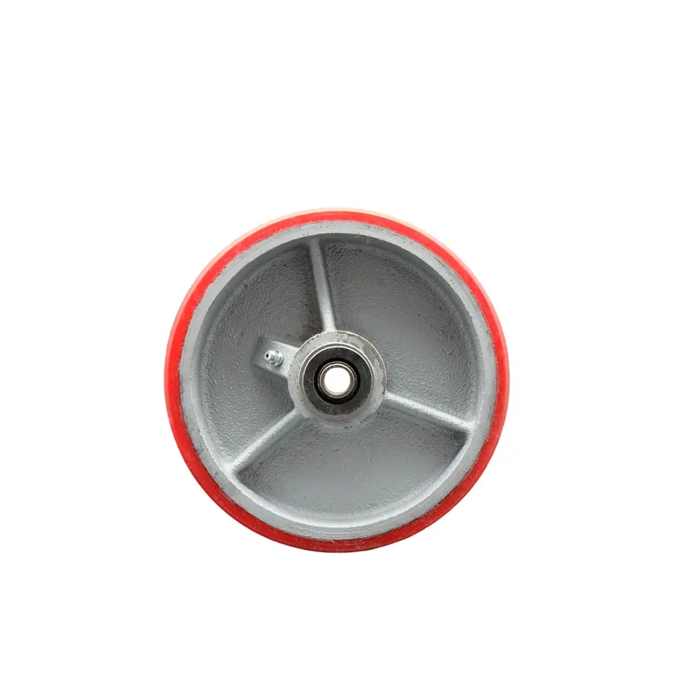 Service Caster BIG-SCC-PUR620-RS Rigid Non-Marring Polyurethane Casters - 6" Diameter Red Iron Wheel, 0.5" Bore, 2" Tread Width, Silver Semi-Steel Core, Roller Bearing, 1200 lb Capacity for Food Service, Industrial Equipment, Concrete/Tile Surfaces