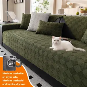 Plush Sofa Slipcover Protector, Pet-Friendly Non-Slip Decorative Couch Pad, Polyester Material, Fits 1234 Imperial Chairs, Soft Sofa Protector