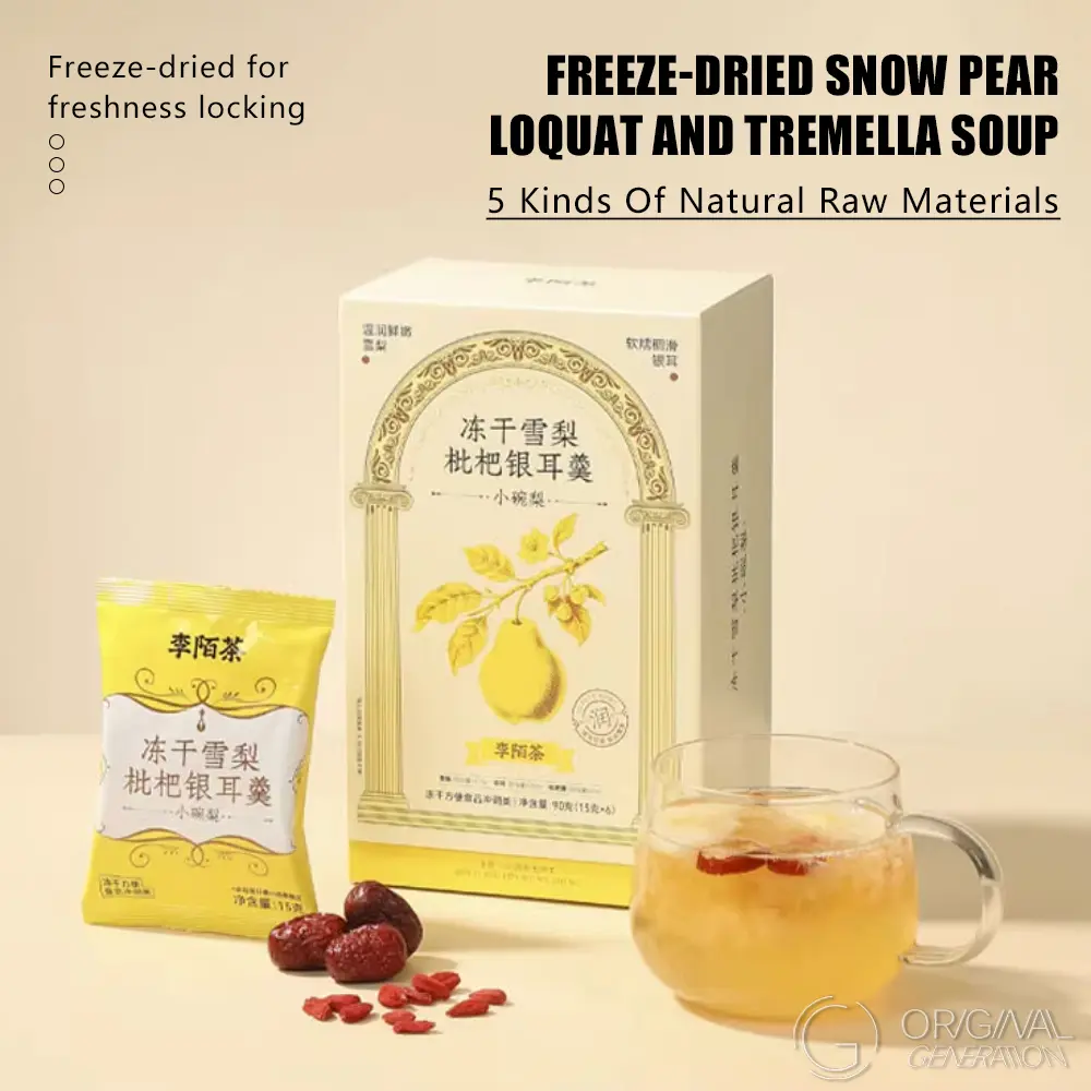 Pear Soup With Snow Fungus 90g(15g×6packs)With Pear Snow Fungus Goji Berry Red Date Loquat