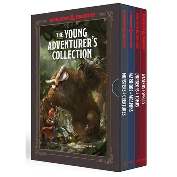 The Young Adventurer's Collection Box Set 1 [Dungeons & Dragons 4 Books]: Monsters & Creatures, Warriors & Weapons, Dungeons & Tombs, and Wizards & Sp -- Jim Zub, Mixed Media Product, English, Learning Fun, 8.6" H X 5.9" L X 1.6" W, Adventure, Essential E