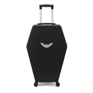 GUTE Coffin Suitcase 26.5 Inch Gothic Luggage Black Hard Shell Spinner Carry On with Lock | Unique Horror Casket Travel Case Trolley Bag with Wheels for Cosplay, Conventions, Airport Trips