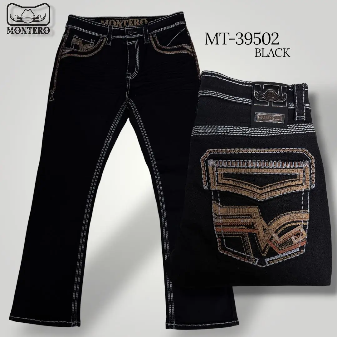 Montero Men's Blue Modern Boot Denim Jeans-MON 39502