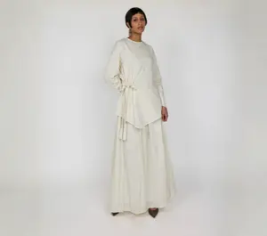 VELA Textured Smocked Waist Maxi Skirt