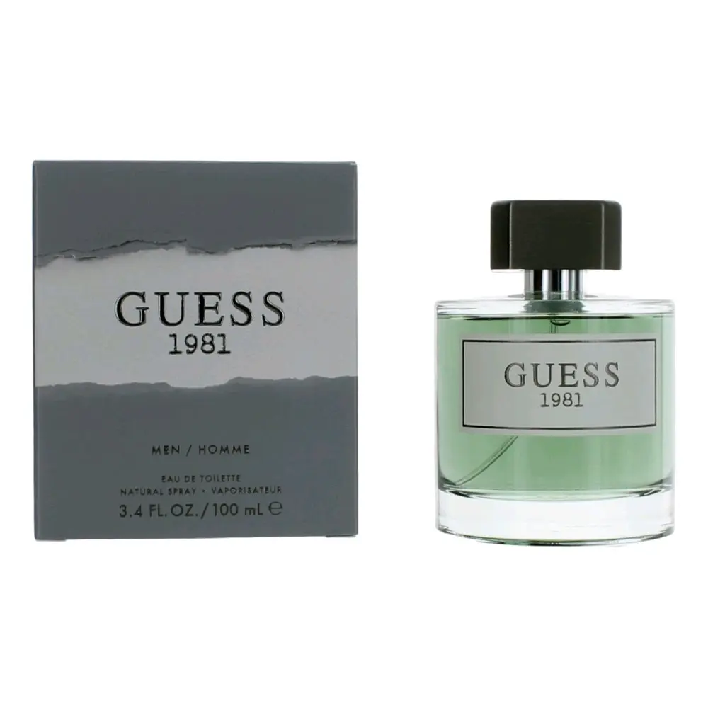 Guess 1981 by Guess, 3.4 oz EDT Spray for Men, Spray Bottle, Signature Scent, Ambergris, 3.4Oz, Male Wear, 3 To 3.9 Fl Oz