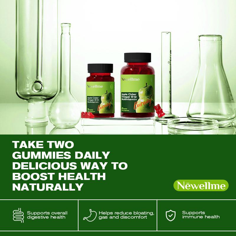Newellme-Updated Version Apple Cider Vinegar Gummies Formulated - supports digestion, detoxification and cleansing - ACV Gummies