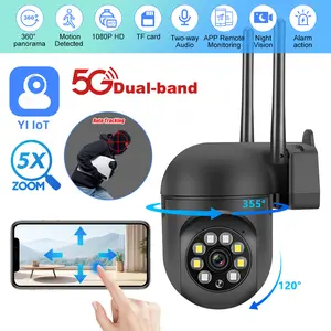 Indoor 5G WiFi Camera, 1080P HD Home Security Camera with 360° PTZ, Night Vision, Motion Tracking, Two-Way Audio, Baby Monitor, Pet Camera