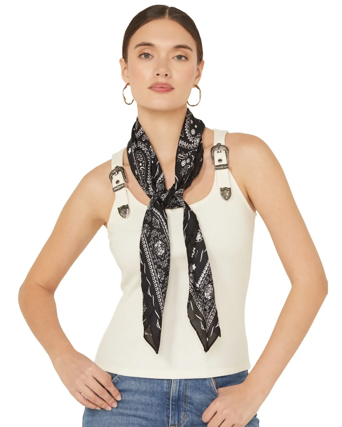 Idyllwind Women's Women'S Jennie Bandana Print Wild Rag - Iwasp25bn3-Blk