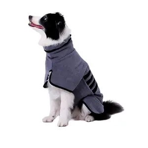 Microfiber Dog Bathrobe – Super Absorbent Quick-Dry Pet Towel | Four-Legged Drying Coat for Medium Dogs, Post-Bath Wrap Gown, Wet Dog Solution