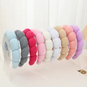 Essential Sponge Headband for Washing and Makeup 2-Piece Set Non-Slip Padded Soft Does Not Strain the Head Cloth Material Handmade Net Red Wind Style Unisex