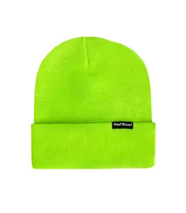 Sewn Tag | Lime Green Dad Brand Beanie