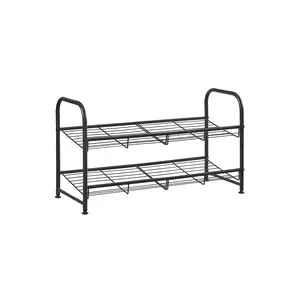 SONGMICS 2-Tier Metal Shoes Rack Adjustable Organiser