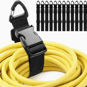 3PCS Adjustable Nylon Straps with Quick Release Buckle, Heavy-Duty Cord Organizer Ties, Multipurpose Hanging Webbing for Extension Cables, Garden Hoses & Outdoor Gear