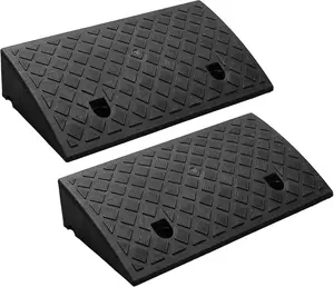2pcs Car Ramp Portable Non-Slip Black Height Durable Plastic for Cars Motorcycles Wheelchairs Pets