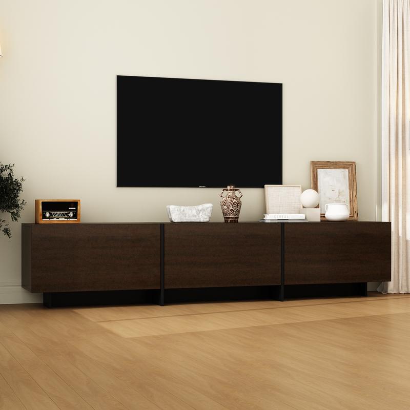 FUFU&GAGA Sleek Design 71.7" W TV Stand with 3 Flip-Down Drawers, High Quality Modern Entertainment Center with Storage, Media Console Table TV Cabinet, Dark Brown Living Room Home