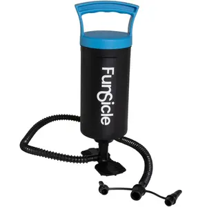 Maccabi Art Dual Action 200 Hand Pump, Portable Manual Inflator for Air Mattresses, Pool Floats and Inflatables, Ergonomic Handle, 2-in-1 Nozzle Adapter, Flexible Hose, Compact Lightweight Design