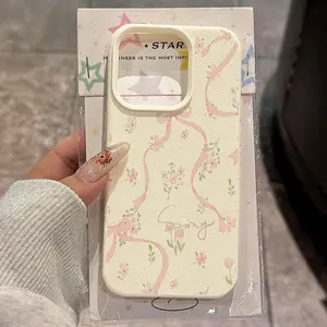 Phone case:  Bow Floral Full-Print Pattern Case for iPhone 17 Pro Max, iPhone 16 Pro Max/14/15 Plus/15/13 Pro/12/11, Premium TPU, Shockproof, Stylish Protective Cover, High Aesthetic