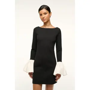 Staud Hawthorne Dress Black Ivory