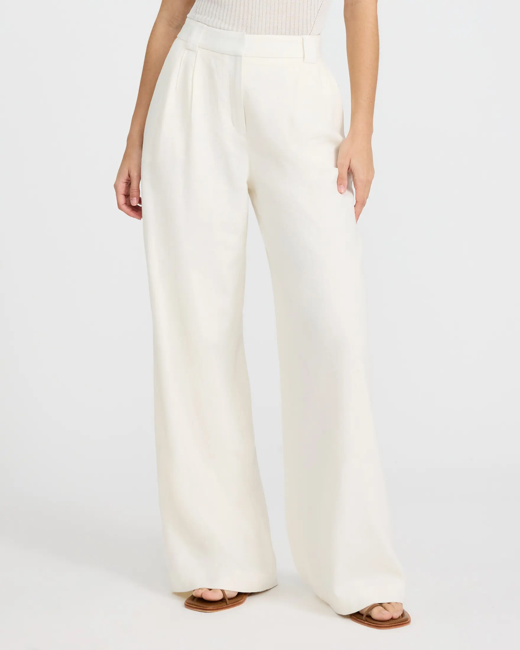 Express Summer-Blend Linen High Waisted Relaxed Trouser