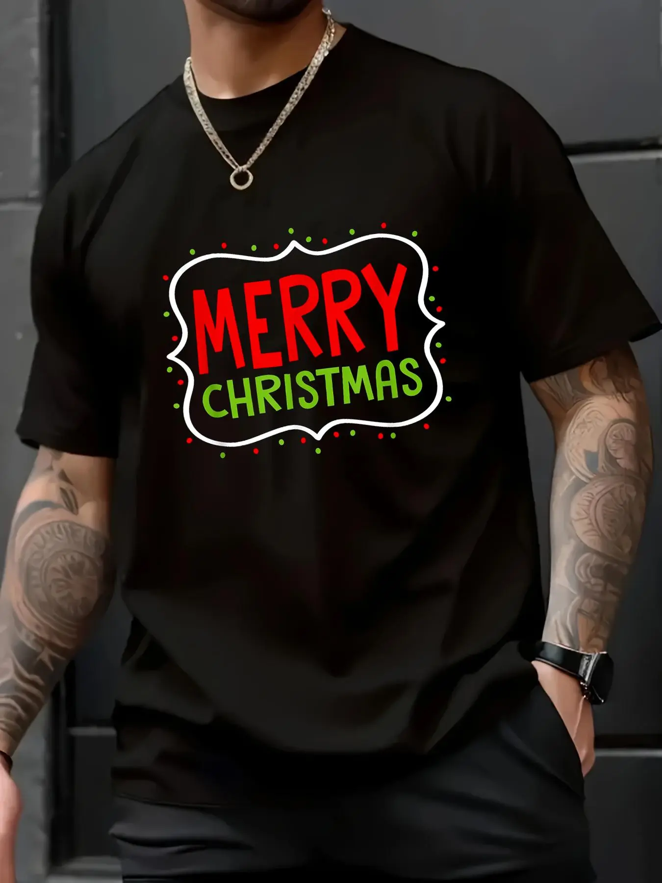 100% Cotton UnisexMerry Christmas Shirts For Women Men Kids Matching Family T-Shirt,spring/autumn Christmas snowflake fun pattern men's T-shirt