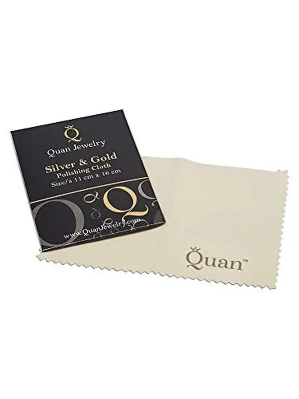 Quan Jewelry Silver Polishing Cleaning Cloth, Restoration for Jewelry, Anti Tarnish Gold and Sterling Silver Cleaner, Non Toxic Tarnish Remover Cleaner, Keep Jewelry Clean, Shiny Look