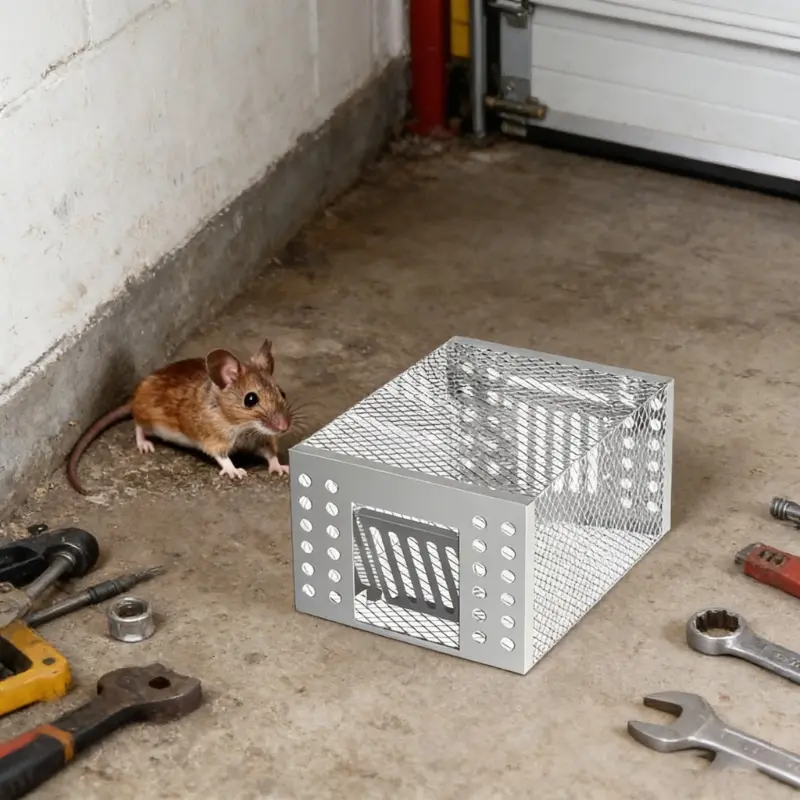 1pc/2pcs/3pcs Sturdy Iron Rat Cage, Live Catch Trap with One-Way Door for Indoor & Outdoor