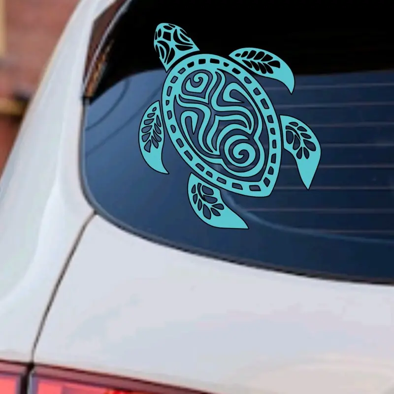 Sea Turtle Vinyl Decal - Universal Car Sticker, Peel-and-Stick Turtle Art, Multiple Colors, Weatherproof Car Mirror Window Decor Accessory