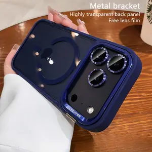 Synchronous Iteration iPhone 17 Pro Max Full Coverage Magnetic Case | Snug Ergonomic Comfort Grip | Scratch-Resistant New Magnetic Process | Lens Cover | Metal Frame Stand | Anti-Slip & Drop Proof Shockproof | Ideal Phone-Mate