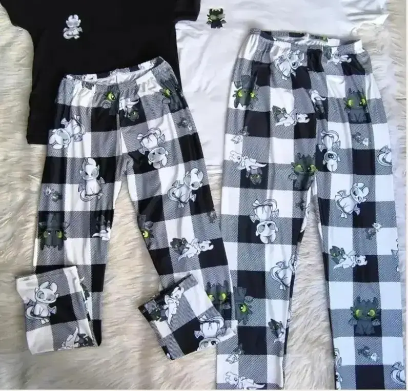 Cute Dragon Couple Pajama Pants– Couple Pajama Pants with Adorable Dragon Design Cozy Matching Sleepwear for Relaxing Nights for Him & Her Loose Fit Sleep Bottom Homewear All Seasons Casual