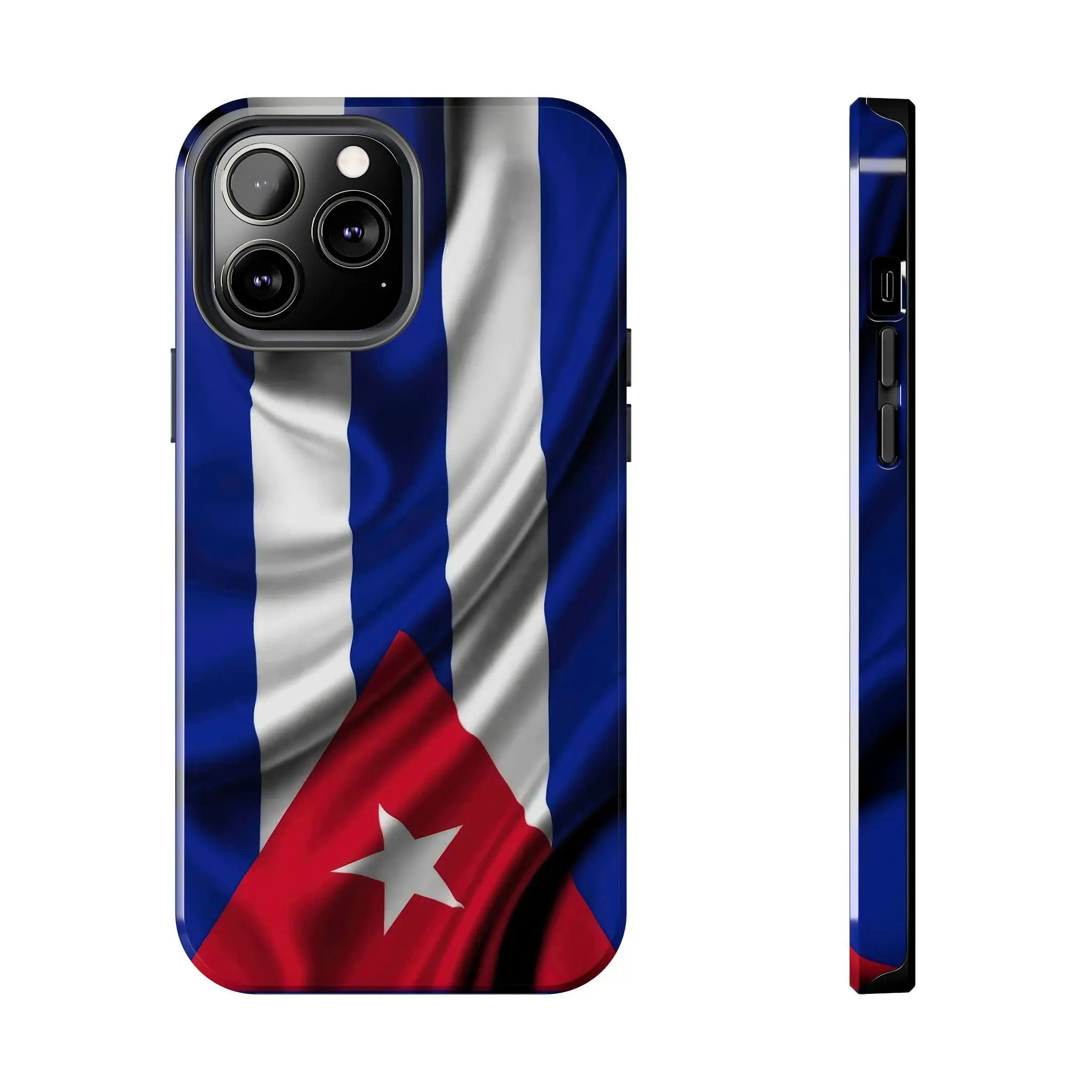 Cuba Flag Glossy Silk Texture Case Phone Case | BFF Couple Compatible with iPhone 17, 16, 15, 14, 13, 12, 11, 8, SE, XR, X, XS Max, Pro, Plus
