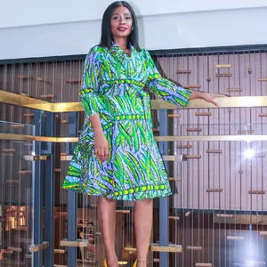 Kendra African Print Wrap Midi Dress