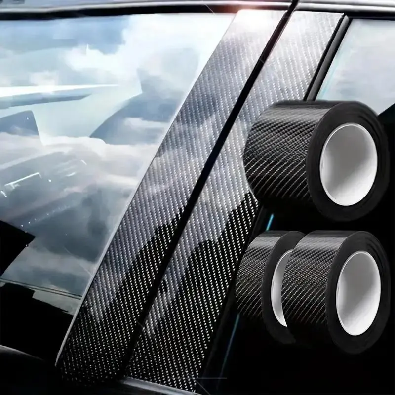 Carbon Fiber Pattern Car Sticker, Self Adhesive Scratch-resistant Car Body Sticker, Multifunctional Waterproof Car Decal, Universal Car Exterior Accessories
