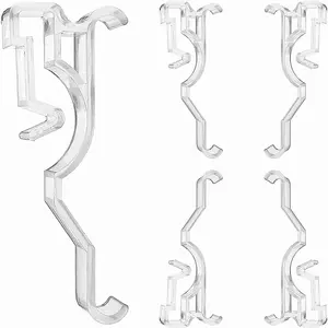 6pcs 2.5" Clear Plastic Valance Clips Hidden Retainer Holder Installation Bracket for 2inch Horizontal Wood and Faux Wood Blinds with 2-1/2" (64mm) Arc-Shaped Slat
