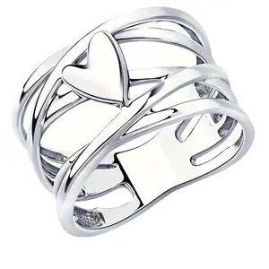 Wrapped heart design, simple hollow lines, suitable for both men and women, sizes 7-9