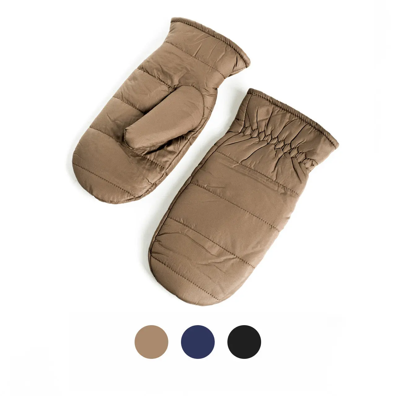 Female Padded Fabric Mittens - Insulated, Cozy, Durable Gloves for Winter Casual Outdoor Use, Puffy