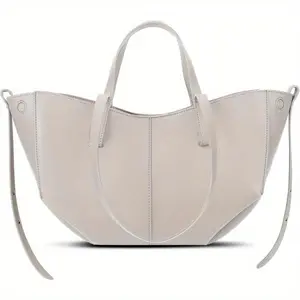 Juoxeepy Women's Convertible Work Tote Bag - Handbag with Magnetic Closure, Two-Way Carry (Handheld & Shoulder), Large & Small Sizes, White, Durable & Easy-Clean for Office, Travel, Everyday Use, Sleek Design, Sturdy Handles, Office Essentials