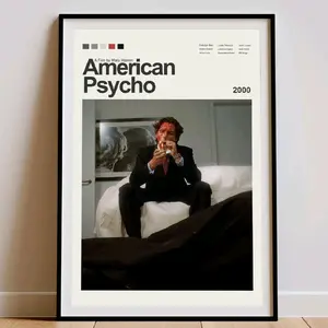 American Psycho Poster, American Psycho Print, Movie Poster, Film Poster, Movie Art, Minimalist Movie, Unframed 594 Artistic Decor Decoration